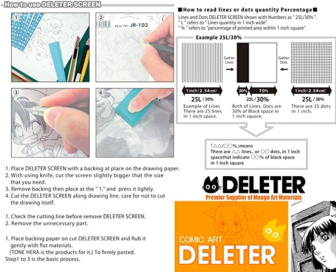 DELETER Manga Toolset: Beginners Tone Kit H (with sample pictures)