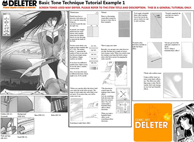 DELETER Manga Toolset: Beginners Tone Kit G (with sample pictures)