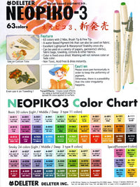 DELETER Neopiko 3 Powder Orange (A-093) Dual-tipped Water-based Fabric Marker