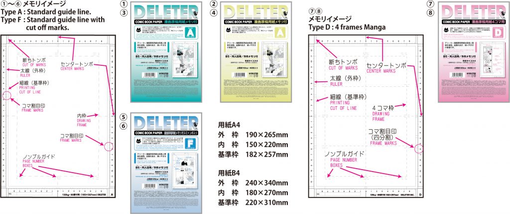 DELETER Comic Paper Type D - A4 - 4 frames Manga - 135kg - 40 Sheets –  DELETER-USA