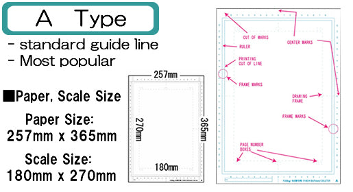 DELETER Comic Paper Type A - B4 - with Scale - 135kg - 40 Sheets