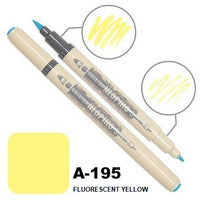 DELETER Neopiko 3 Fluorescent Yellow (A-195) Dual-tipped Water-based Fabric Marker