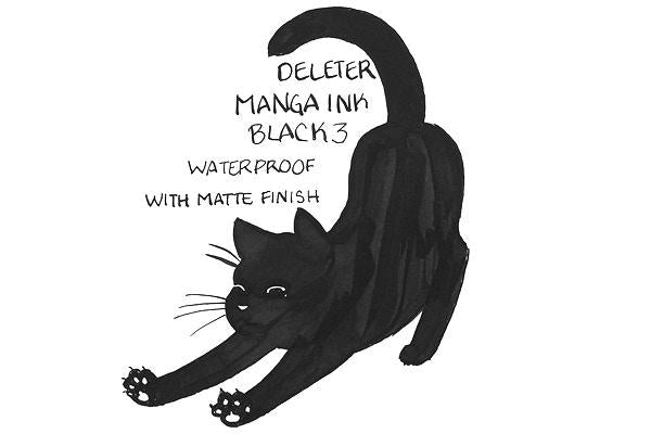 DELETER Black 3 Manga Ink - Waterproof Matte - 30ml Bottle
