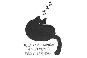 DELETER Black 6 Manga Ink - Fast Drying - 30ml Bottle