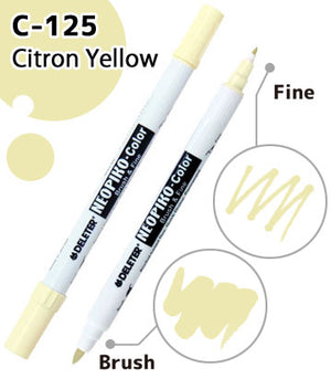 DELETER NEOPIKO-Color Citron Yellow (C-125) Alcohol-based Dual Tipped Marker