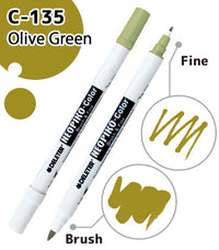 DELETER NEOPIKO-Color Olive Green (C-135) Alcohol-based Dual Tipped Marker