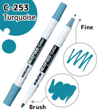 DELETER NEOPIKO-Color Turquoise (C-253) Alcohol-based Dual Tipped Marker