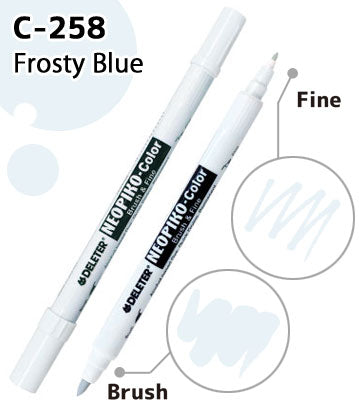 DELETER NEOPIKO-Color Frosty Blue (C-258) Alcohol-based Dual Tipped Marker