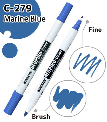 DELETER NEOPIKO-Color Marine Blue (C-279) Alcohol-based Dual Tipped Marker