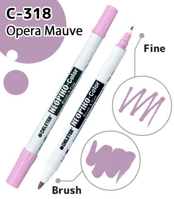 DELETER NEOPIKO-Color Opera Mauve (C-318) Alcohol-based Dual Tipped Marker