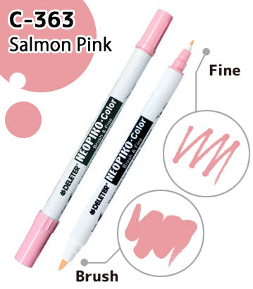 DELETER NEOPIKO-Color Salmon Pink (C-363) Alcohol-based Dual Tipped Marker