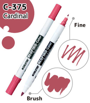 DELETER NEOPIKO-Color Cardinal (C-375) Alcohol-based Dual Tipped Marker