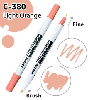 DELETER NEOPIKO-Color Light Orange (C-380) Alcohol-based Dual Tipped Marker