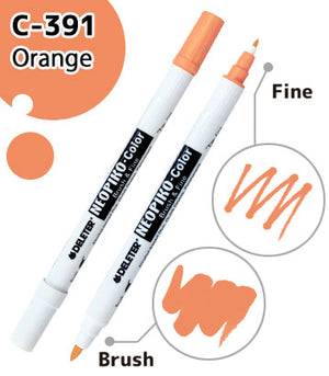 DELETER NEOPIKO-Color Orange (C-391) Alcohol-based Dual Tipped Marker