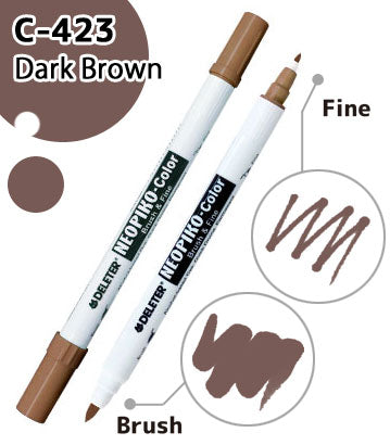 DELETER NEOPIKO-Color Dark Brown (C-423) Alcohol-based Dual Tipped Marker