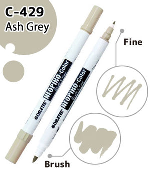 DELETER NEOPIKO-Color Ash Grey (C-429) Alcohol-based Dual Tipped Marker