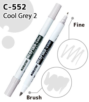 DELETER NEOPIKO-Color Cool Grey 2 (C-552) Alcohol-based Dual Tipped Marker