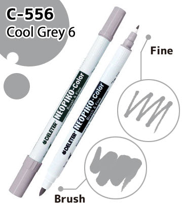 DELETER NEOPIKO-Color Cool Grey 6 (C-556) Alcohol-based Dual Tipped Marker