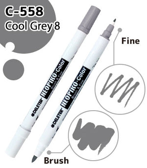 DELETER NEOPIKO-Color Cool Grey 8 (C-558) Alcohol-based Dual Tipped Marker