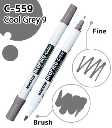 DELETER NEOPIKO-Color Cool Grey 9 (C-559) Alcohol-based Dual Tipped Marker