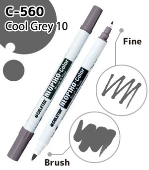 DELETER NEOPIKO-Color Cool Grey 10 (C-560) Alcohol-based Dual Tipped Marker