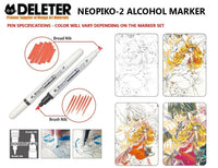 DELETER Neopiko-2 Dual-tipped Alcohol-based Marker - Bright Set