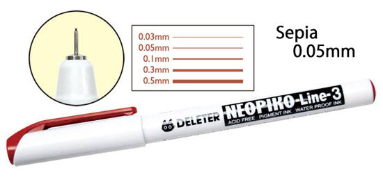 DELETER Neopiko-Line 3 - 0.05mm Multi-Liner Pen (Sepia)