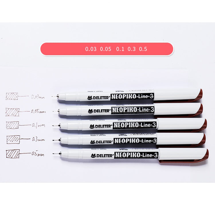 DELETER Neopiko-Line 3 - 0.03mm Multi-Liner Pen (Sepia Red)