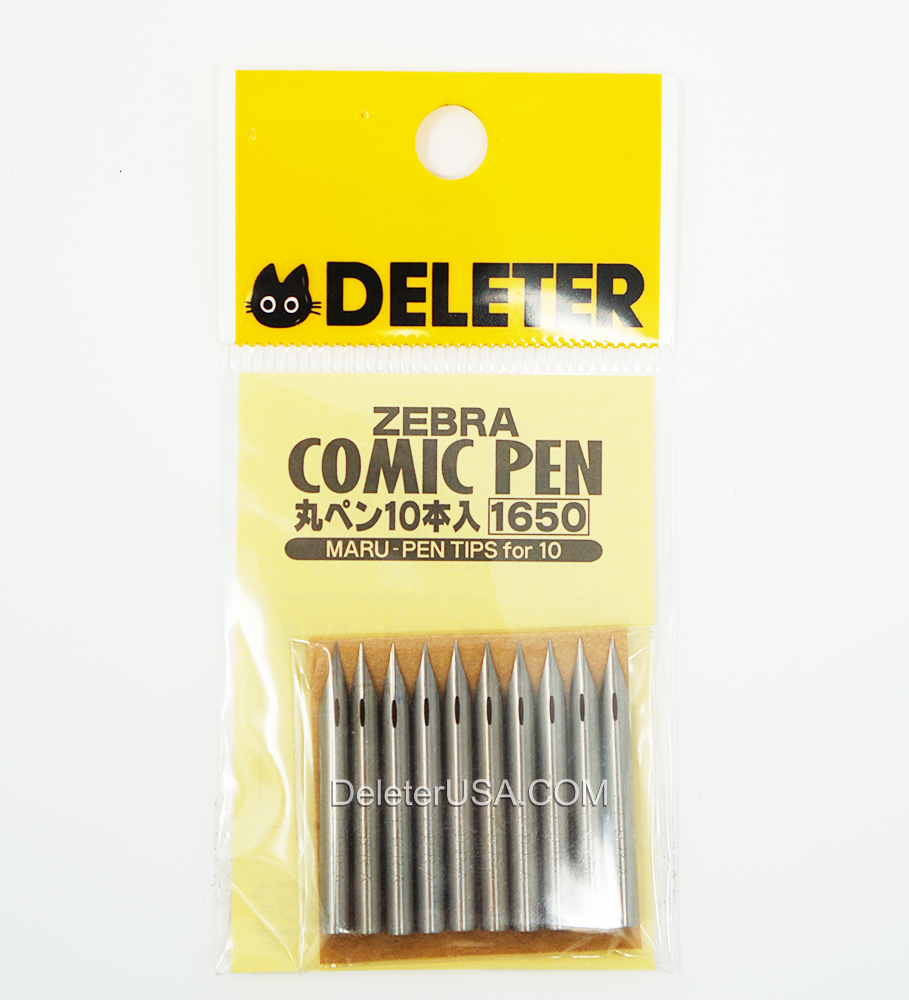 DELETER for ZEBRA Comic Pen Nib - Maru Pen Nibs - Pack of 10 (1650)
