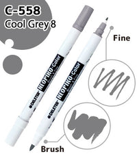 DELETER NEOPIKO-Color Grey 12 Color-Set Alcohol-based Dual Tipped Marker