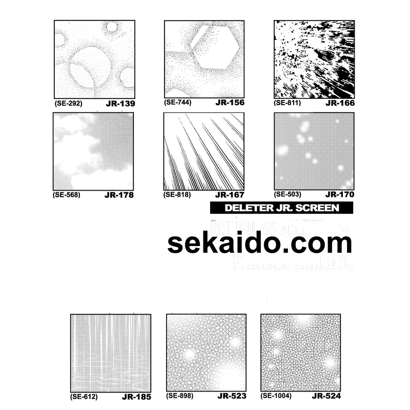 DELETER Jr. Screentone - 182 x 253mm - JR-161 (Horizontal Backslash Lines Pattern)