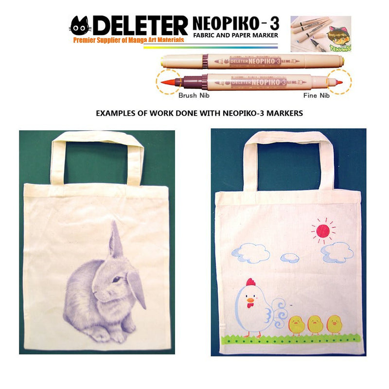 DELETER Neopiko 3 Sepia (A-103) Dual-tipped Water-based Fabric Marker