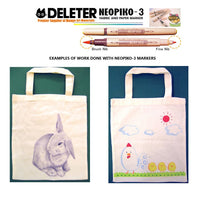 DELETER Neopiko-3 Basic 24 Colors Set Dual-tipped Water-based Fabric Marker