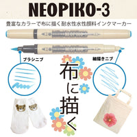 DELETER Neopiko 3 Fluorescent Blue (A-192) Dual-tipped Water-based Fabric Marker