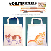 DELETER Neopiko-3 Basic 24 Colors Set Dual-tipped Water-based Fabric Marker