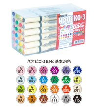 DELETER Neopiko-3 Basic 24 Colors Set Dual-tipped Water-based Fabric Marker